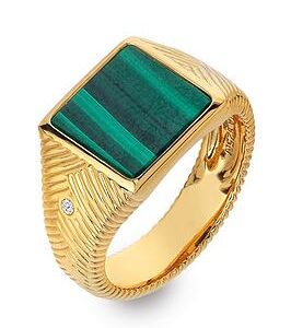 Hot Diamonds Hd X Jj Revive Malachite Signet Ring