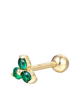 Seol + Gold 18Ct Gold Plated Sterling Silver Triple Emerald Cz Stud