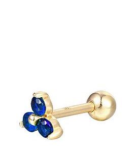 Seol + Gold 18Ct Gold Plated Sterling Silver Triple Sapphire Cz Stud