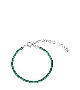 Seol + Gold Sterling Silver Emerald Cz Adjustable Tennis Bracelet