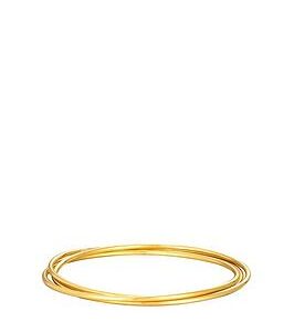 Seol + Gold 18Ct Gold Plated Sterling Silver Trio Solid Thin Bangle