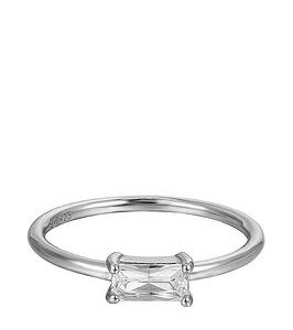 Seol + Gold Sterling Silver Baguette Cz Ring