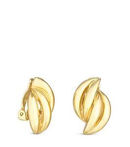 Jon Richard Gold Plated Polished Layered Clip Earrings