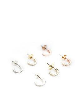 Buckley London Set Of 6 Polished Half Hoop Earrings.