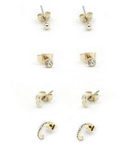 Buckley London Set Of 4 Gold Plated Earrings.