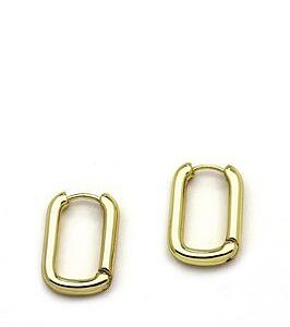 Buckley London Rectangle Polished Gold Hoop 15Mm By 20Mm.