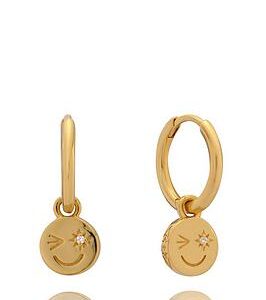 Rachel Jackson Happy Face Huggie Hoop Earrings