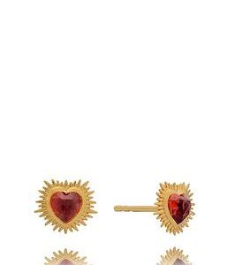 Rachel Jackson Electric Love Garnet Heart Stud Earrings