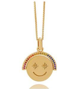 Rachel Jackson Rainbow Happy Face Spinning Necklace