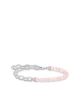 Thomas Sabo Link Bracelet With Rose Quartz Beads