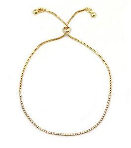 Buckley London Gold Crystal Line And Box Chain Friendship Bracelet.