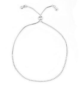 Buckley London Silver Crystal Line And Box Chain Friendship Bracelet.