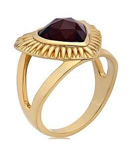 Rachel Jackson Electric Love Statement Garnet Heart Ring