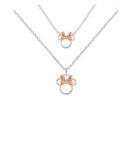 Disney Minnie Mouse Two Tone Plated Mother& Daughter Necklace Set