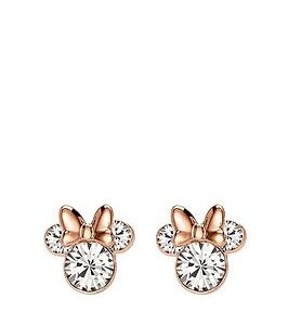 Disney Minnie Mouse Two Tone Sterling Silver Crystal Earrings