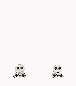 Disney Nightmare Before Christmas Jack Skellington Sterling Silver Enamel Stamp Stud Earrings