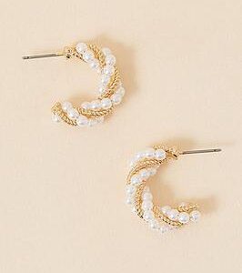 Accessorize Twisted Pearl Hoop Earrings