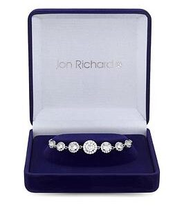 Jon Richard Rhodium Plated Halo Toggle Bracelet - Gift Boxed