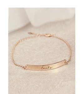 The Personalised Memento Company Personalised Rose Gold Id Bracelet