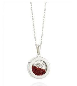 Rachel Jackson Silver Small Deco Sun Amulet Birthstone Necklace