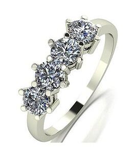 Moissanite 9Ct White Gold 4 Stone 1Ct Total Ring