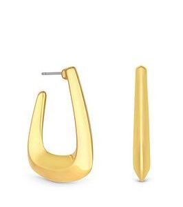 Jon Richard Gold Plated Angular Polished Hoop Earrings