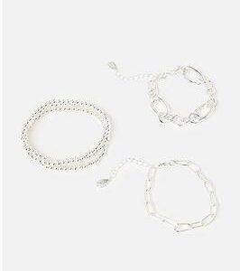 Accessorize Chain And Stretch Beaded Bracelets 5 Pack