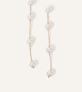 Accessorize Pearl Station Long Drop Earrings