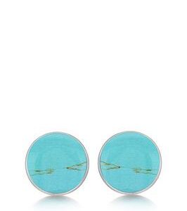 The Love Silver Collection Sterling Silver Turquoise 10Mm Round Stud Earrings