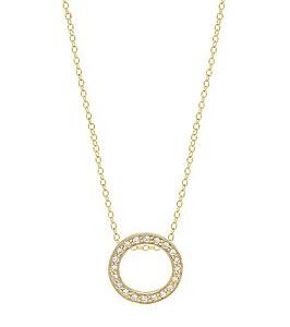 The Love Silver Collection Sterling Silver Yellow Gold Plated Cz Open Circle Necklace