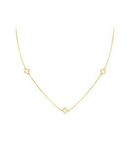 Love Gold 9Ct Yellow Gold Mother Of Pearl Petals Necklace