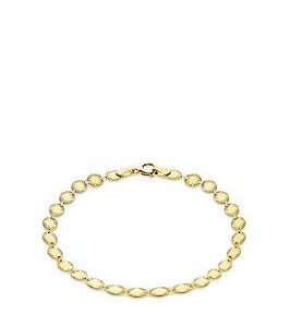 The Love Silver Collection Sterling Silver Yellow Gold Plated Star-Burst Oval Disc Bracelet