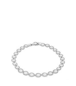 The Love Silver Collection Sterling Silver Patterned Oval Bracelet