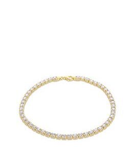 The Love Silver Collection Sterling Silver Gold Plated Cz Tennis Bracelet