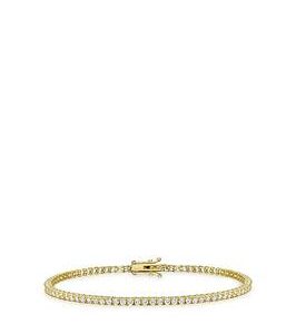 Love Gold 9Ct Yellow Gold Round Cz Tennis Bracelet