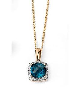 Love Gold 9Ct Gold Blue Topaz Necklace