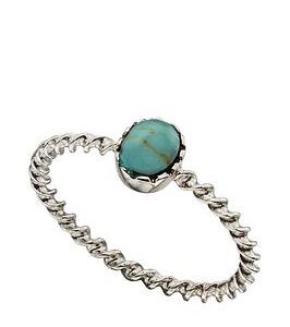 The Love Silver Collection Sterling Silver Turquoise Twisted Band Ring