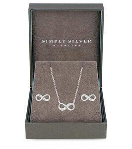 Simply Silver Sterling Silver 925 Infinity Set - Gift Boxed