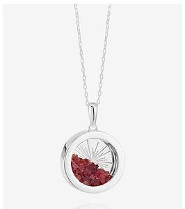 Rachel Jackson Medium Deco Sun Amulet Birthstone Necklace Silver