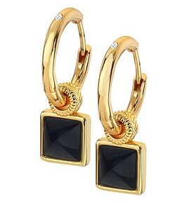 Hot Diamonds Hd X Jj Black Onyx Earrings