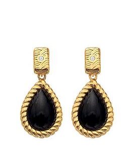 Hot Diamonds Hd X Jj Black Onyx Oval Earrings