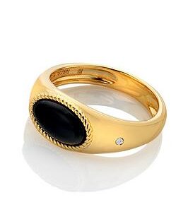 Hot Diamonds Hd X Jj Black Onyx Oval Ring