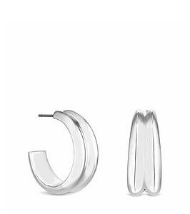 Inicio Sterling Silver Plated Curved Hoop Earrings With Gift Pouch