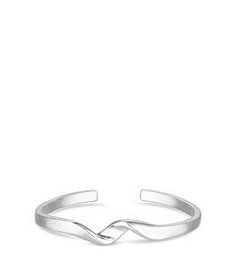 Inicio Sterling Silver Plated Twisted Bangle Bracelet With Gift Pouch