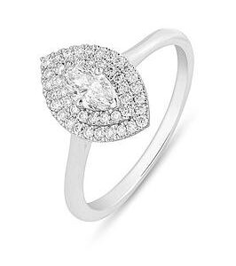 Love Diamond Cece 9Ct White Gold Lab Grown Marquise 0.55Ct G Vs Diamond Ring