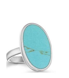 The Love Silver Collection Sterling Silver Turquoise 15Mm X 22Mm Oval Ring