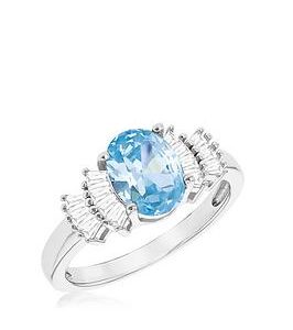 The Love Silver Collection Silver Rhodium Plated Oval Sb Cz And Cz Ring