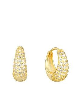 Seol + Gold Pave Cz Cashew Hoops