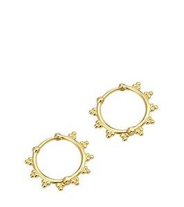 Seol + Gold Beaded Dot Hoops (Larger Size)