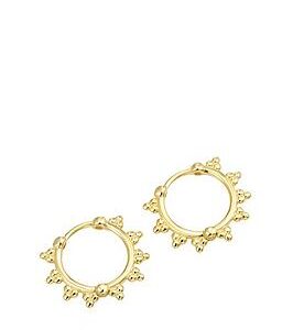 Seol + Gold Beaded Dot Hoops (Smaller Size)